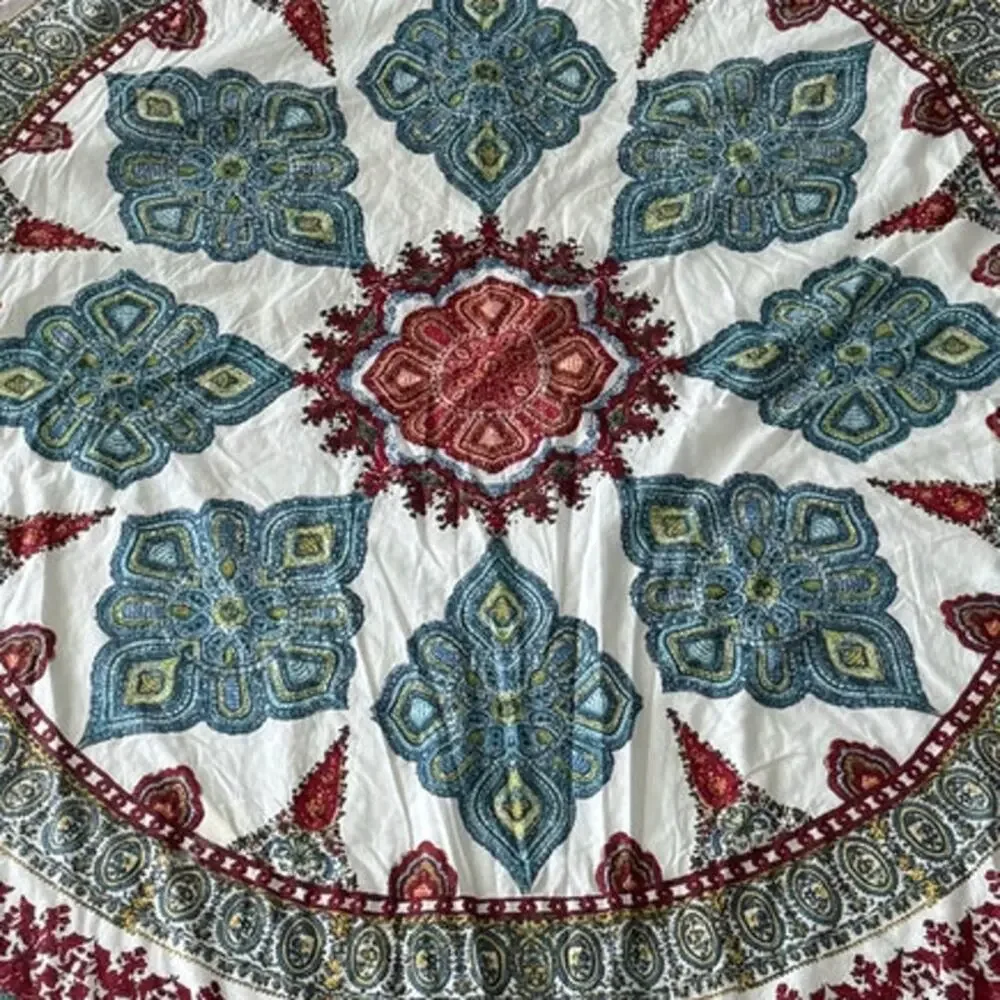 Pottery Barn Aurora Medallion Queen / Full Duvet Multicolored cotton 92 X 88